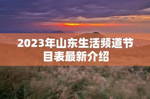 2023年山东生活频道节目表最新介绍