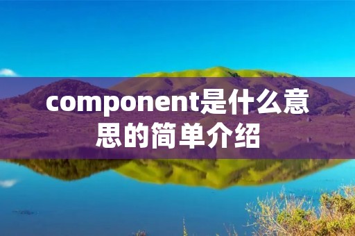 component是什么意思的简单介绍 component是什么意思的简单介绍