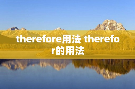 therefore用法 therefor的用法