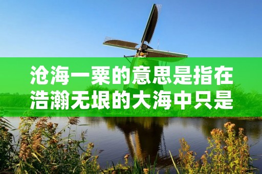 沧海一粟的意思是指在浩瀚无垠的大海中只是一粒沙子,表达了自己微小的无力感。这是一句非常经典的成语,被广泛应用到各个领域中。在生活中,我们常常感到自己的渺小和微不足道,但是如果我们能够从另一个角度去看待自己,也许会有不同的收获。