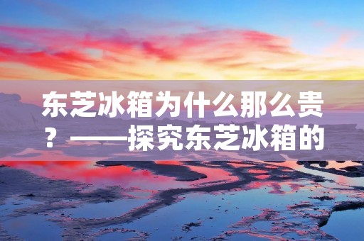 东芝冰箱为什么那么贵？——探究东芝冰箱的品质和技术