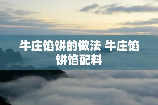 牛庄馅饼的做法 牛庄馅饼馅配料