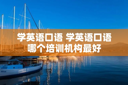 学英语口语 学英语口语哪个培训机构最好