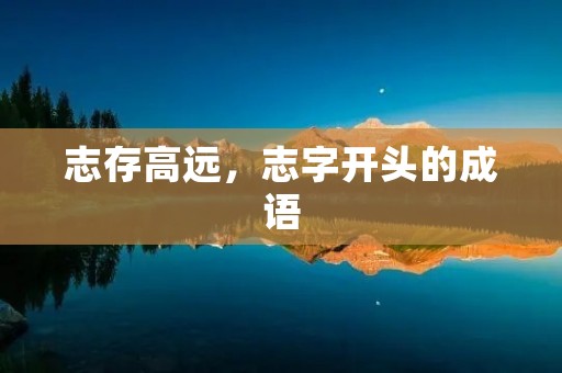 志存高远,志字开头的成语