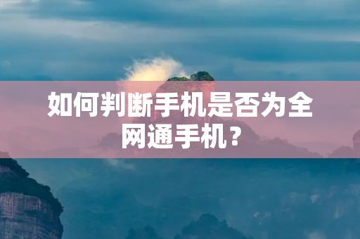 如何判断手机是否为全网通手机？