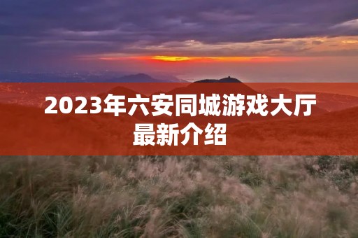 2023年六安同城游戏大厅最新介绍