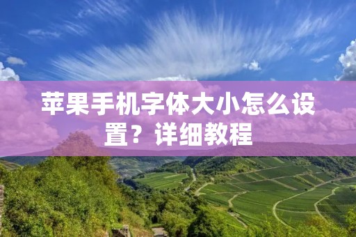 苹果手机字体大小怎么设置?详细教程