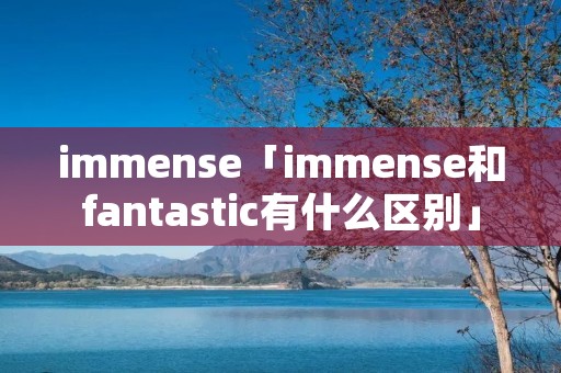 immense「immense和fantastic有什么区别」