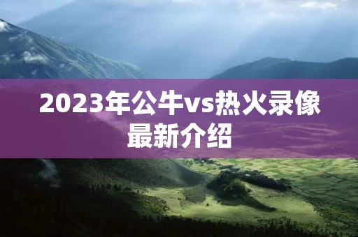 2023年公牛vs热火录像最新介绍