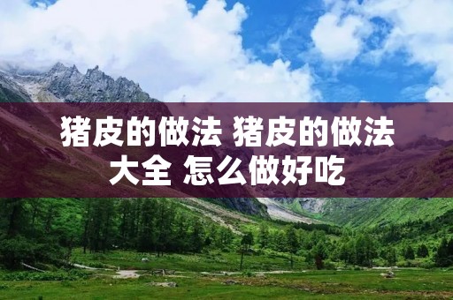 猪皮的做法 猪皮的做法大全 怎么做好吃