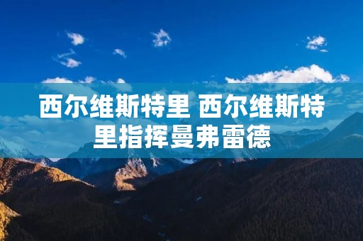 西尔维斯特里 西尔维斯特里指挥曼弗雷德 西尔维斯特里 西尔维斯特里指挥曼弗雷德
