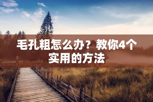 毛孔粗怎么办？教你4个实用的方法