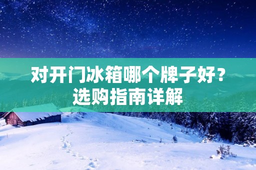 对开门冰箱哪个牌子好?选购指南详解 对开门冰箱哪个牌子好?选购指南详解