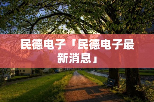 民德电子「民德电子最新消息」 民德电子「民德电子最新消息」