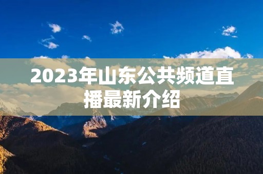 2023年山东公共频道直播最新介绍