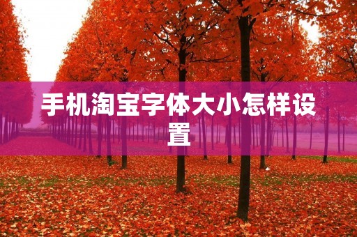 手机淘宝字体大小怎样设置