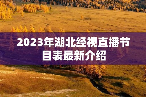 2023年湖北经视直播节目表最新介绍 2023年湖北经视直播节目表最新介绍