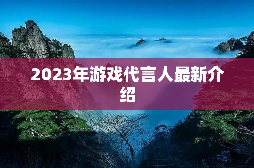 2023年游戏代言人最新介绍 2023年游戏代言人最新介绍