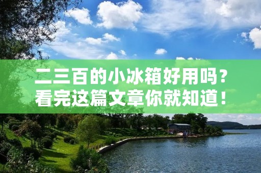 二三百的小冰箱好用吗?看完这篇文章你就知道! 二三百的小冰箱好用吗?看完这篇文章你就知道!