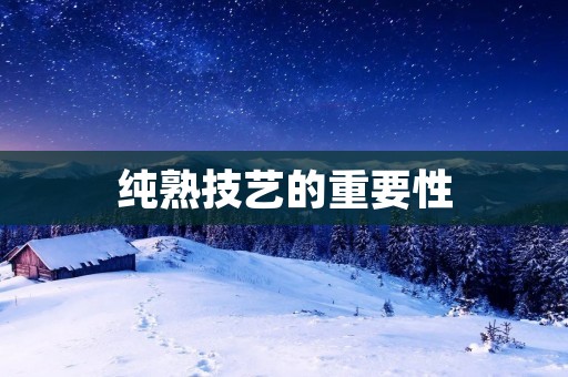 纯熟技艺的重要性