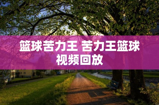 篮球苦力王 苦力王篮球视频回放