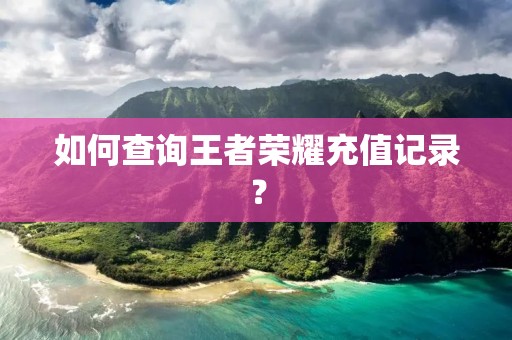 如何查询王者荣耀充值记录?