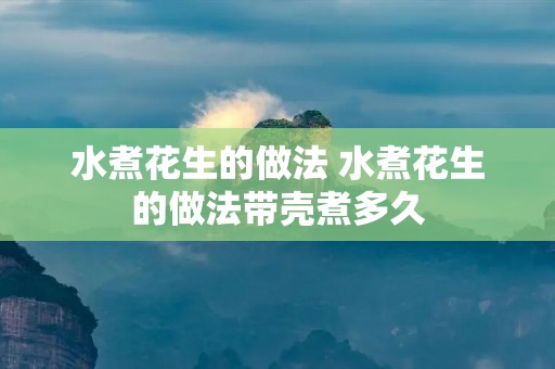 水煮花生的做法 水煮花生的做法带壳煮多久