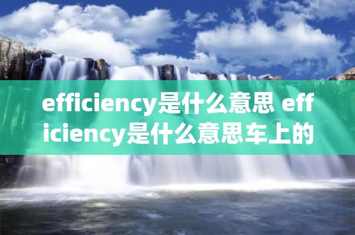 efficiency是什么意思 efficiency是什么意思车上的