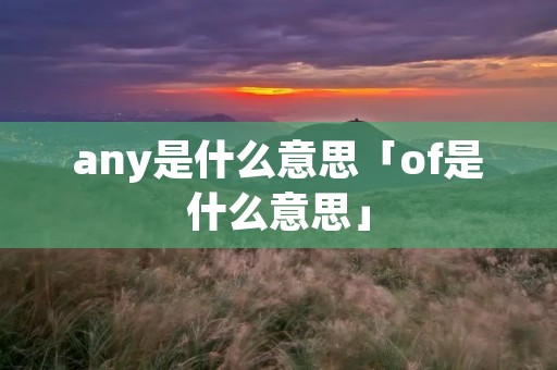 any是什么意思「of是什么意思」