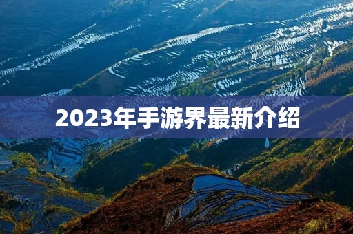 2023年手游界最新介绍