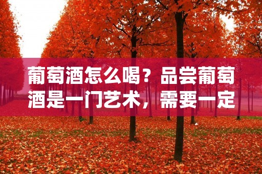 葡萄酒怎么喝？品尝葡萄酒是一门艺术，需要一定的知识和技巧。在品尝葡萄酒时，我们应该注意酒的色泽、香气、口感和余味等方面。下面，我们将详细介绍葡萄酒的品尝方法，让您在品尝葡萄酒时更加享受。