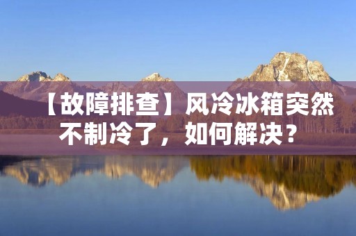 【故障排查】风冷冰箱突然不制冷了，如何解决？