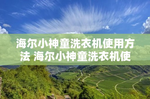 海尔小神童洗衣机使用方法 海尔小神童洗衣机使用方法 海尔小神童洗衣机使用方法 海尔小神童洗衣机使用方法