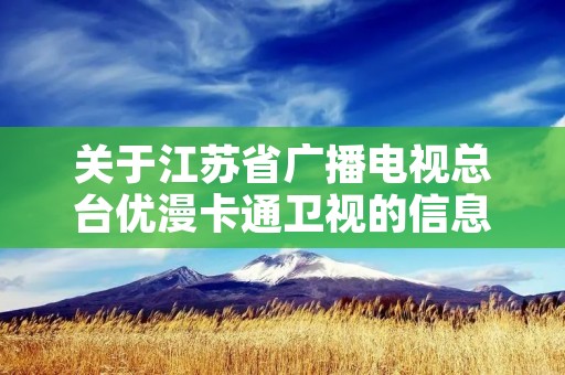 关于江苏省广播电视总台优漫卡通卫视的信息