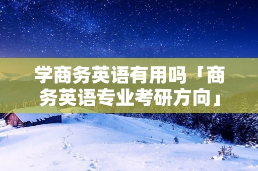 学商务英语有用吗「商务英语专业考研方向」 学商务英语有用吗「商务英语专业考研方向」