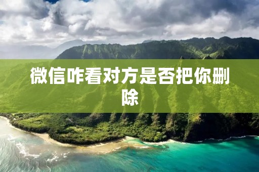 微信咋看对方是否把你删除