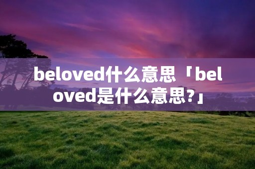 beloved什么意思「beloved是什么意思?」