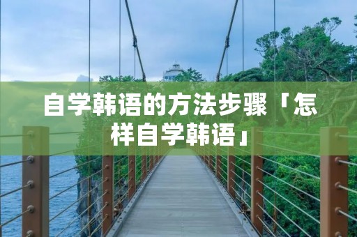 自学韩语的方法步骤「怎样自学韩语」