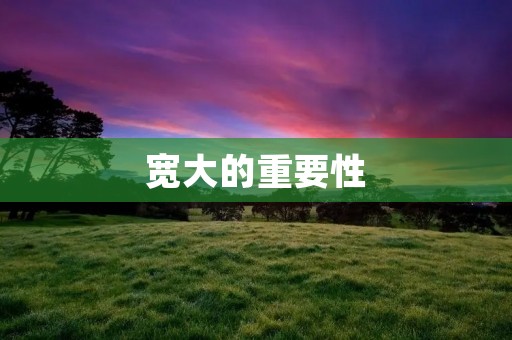 宽大的重要性