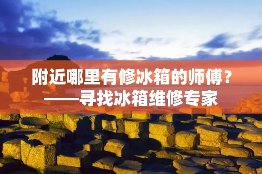 附近哪里有修冰箱的师傅？——寻找冰箱维修专家