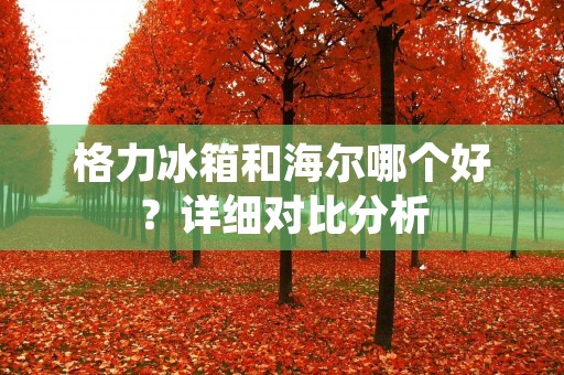 格力冰箱和海尔哪个好？详细对比分析