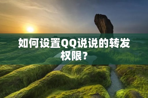 如何设置QQ说说的转发权限?
