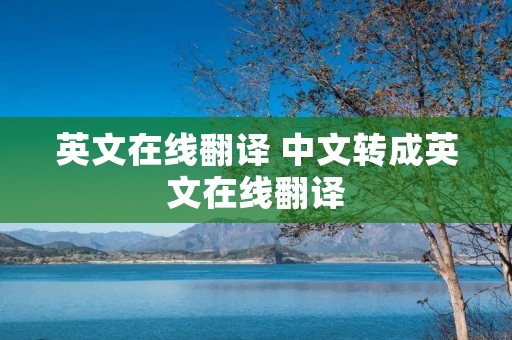 英文在线翻译 中文转成英文在线翻译