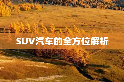 SUV汽车的全方位解析 SUV汽车的全方位解析