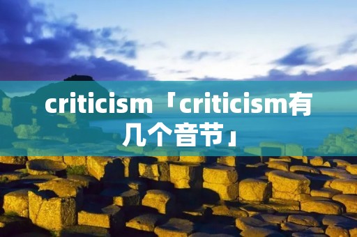 critici**「critici**有几个音节」 critici**「critici**有几个音节」