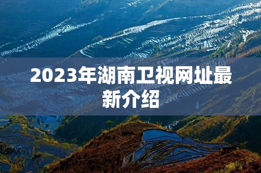 2023年湖南卫视网址最新介绍