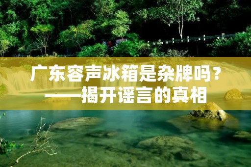广东容声冰箱是杂牌吗？——揭开谣言的真相