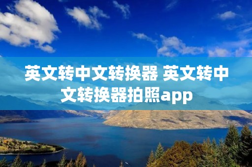 英文转中文转换器 英文转中文转换器拍照app