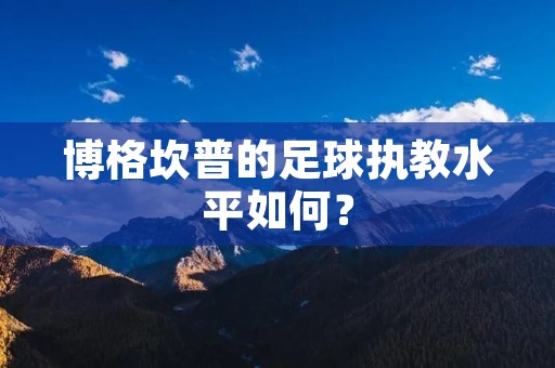 博格坎普的足球执教水平如何? 博格坎普的足球执教水平如何?