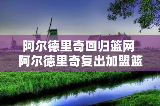 阿尔德里奇回归篮网 阿尔德里奇复出加盟篮网 阿尔德里奇回归篮网 阿尔德里奇复出加盟篮网